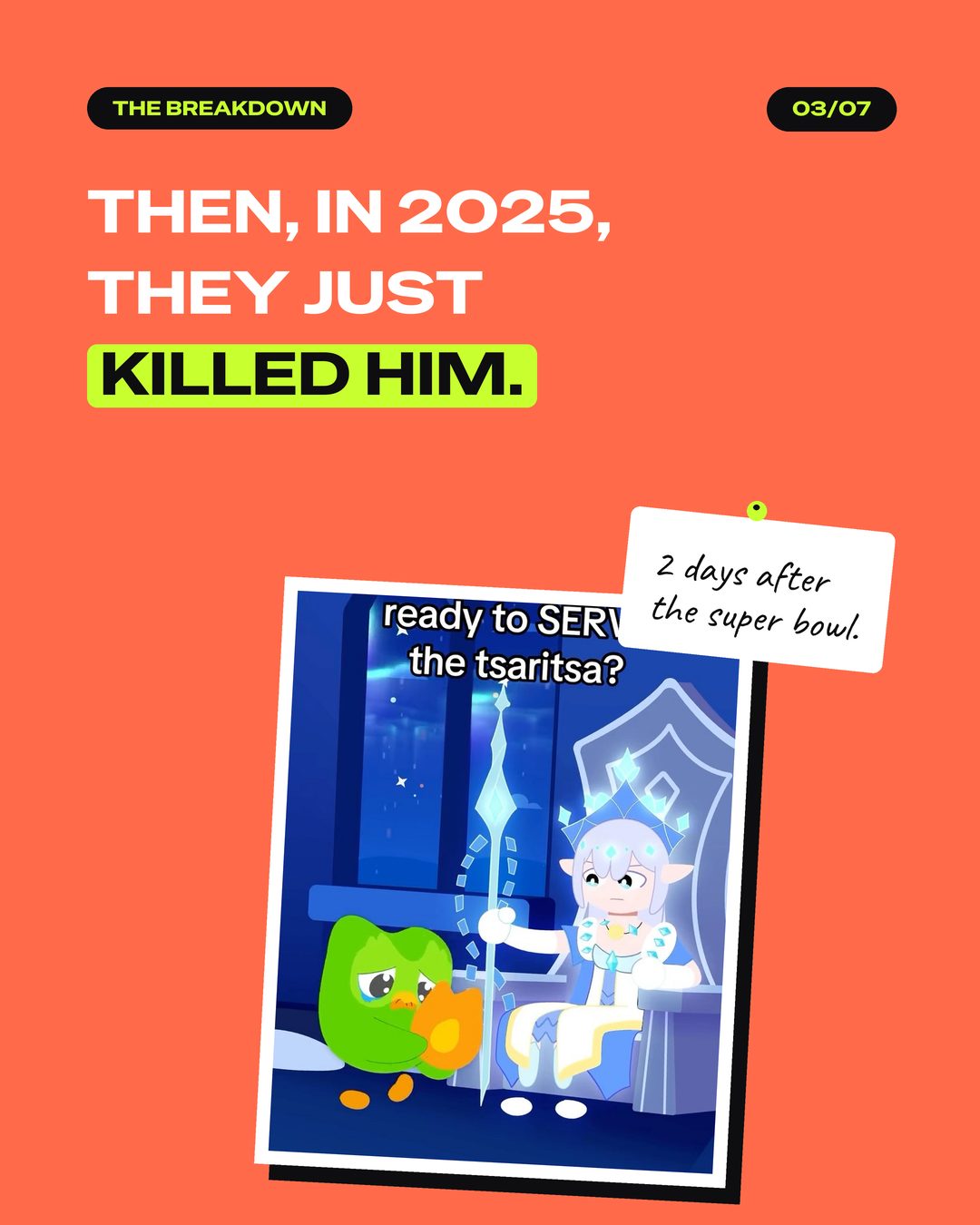 Then in 2025 they killed him