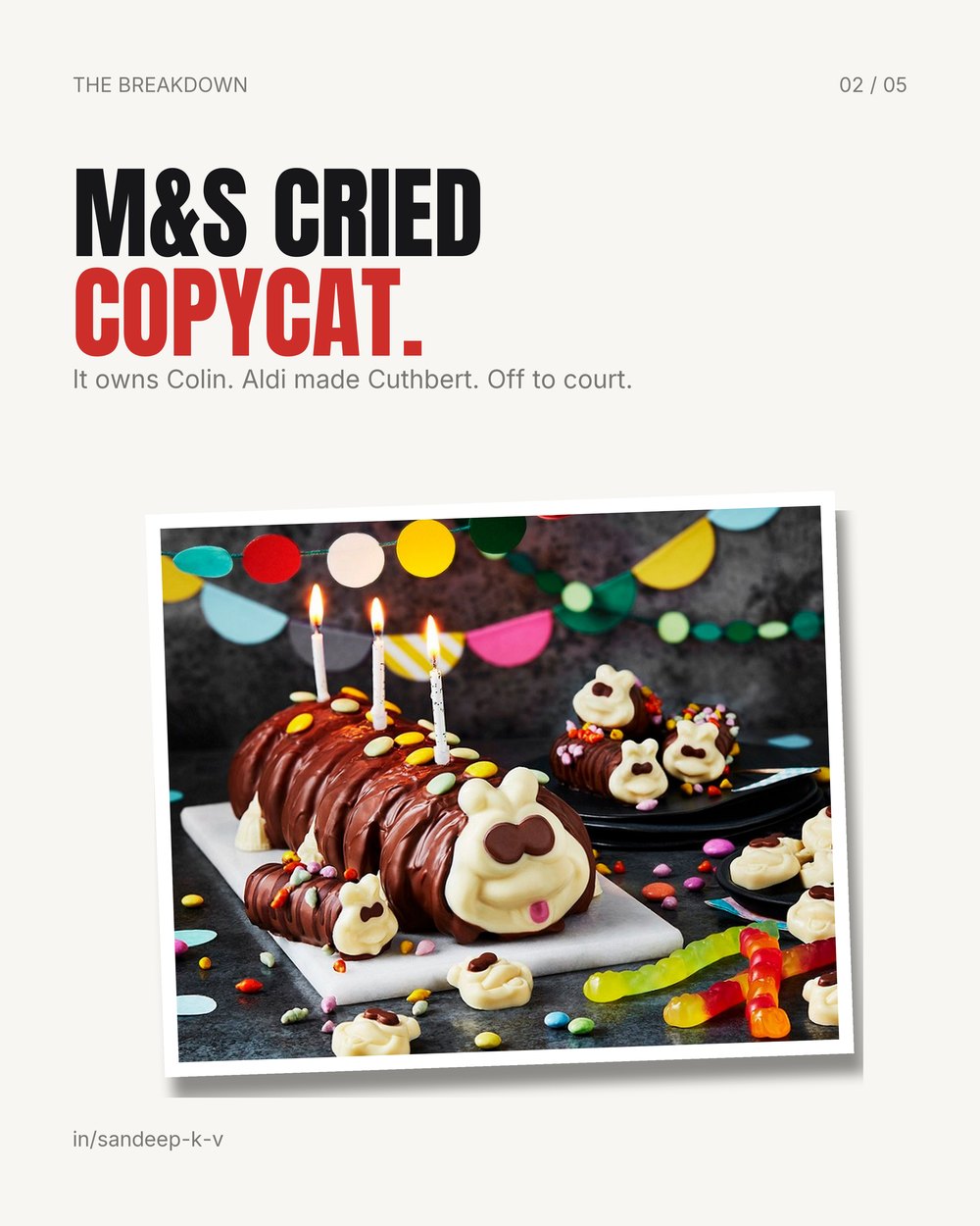 M&S owns Colin the Caterpillar, Aldi made Cuthbert