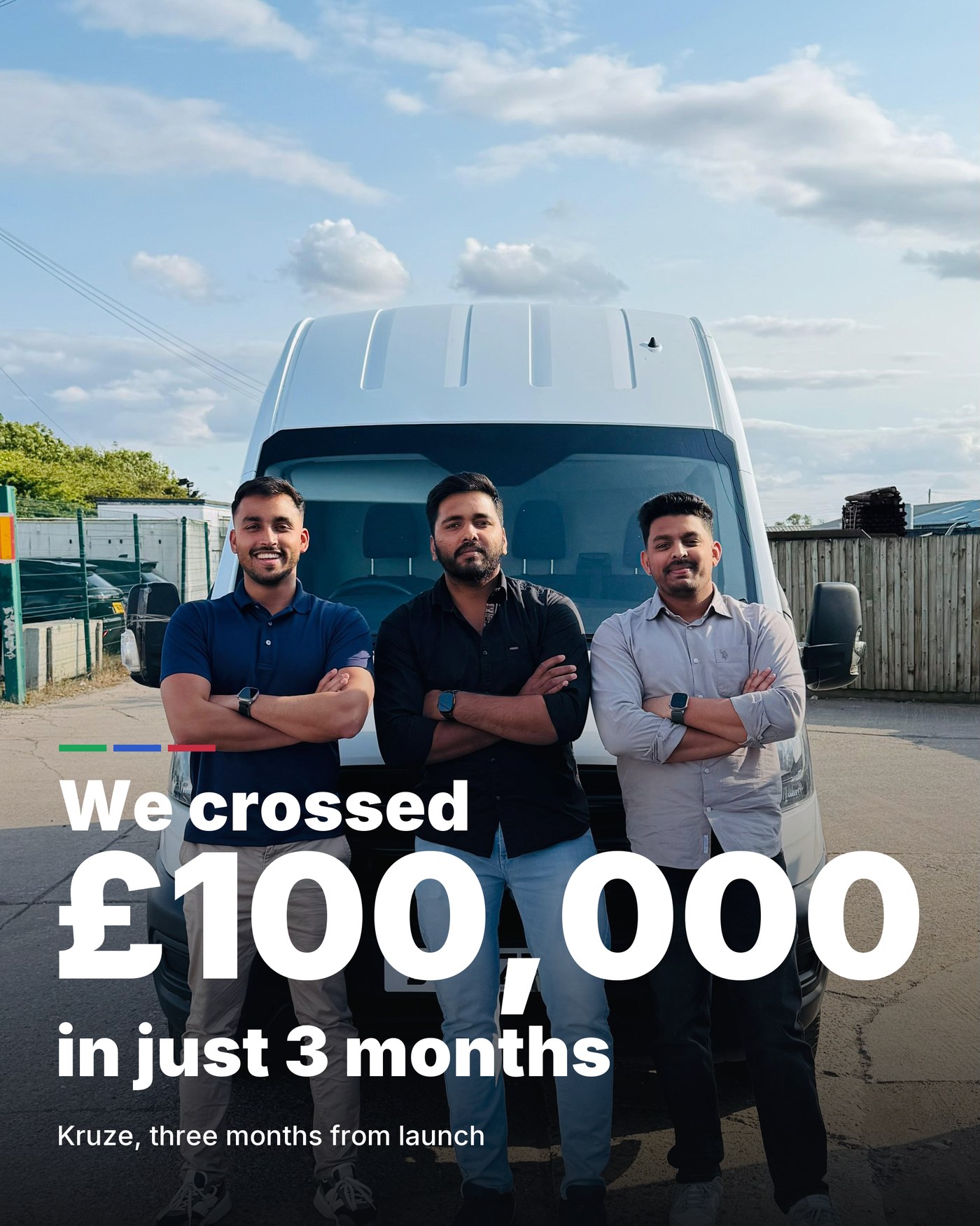 We crossed £100,000 in just 3 months, Kruze three months from launch