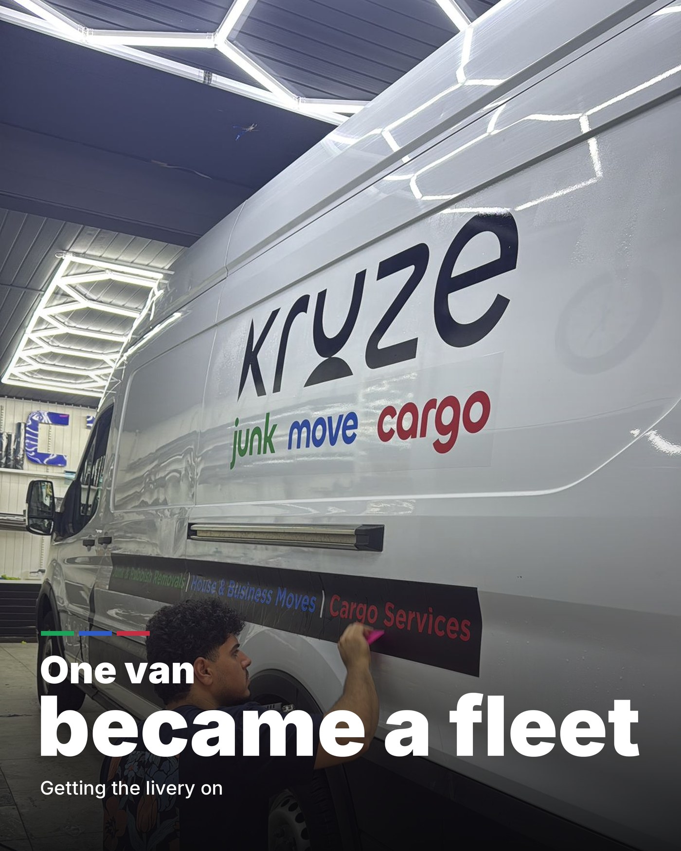 One van became a fleet, the Kruze livery going on