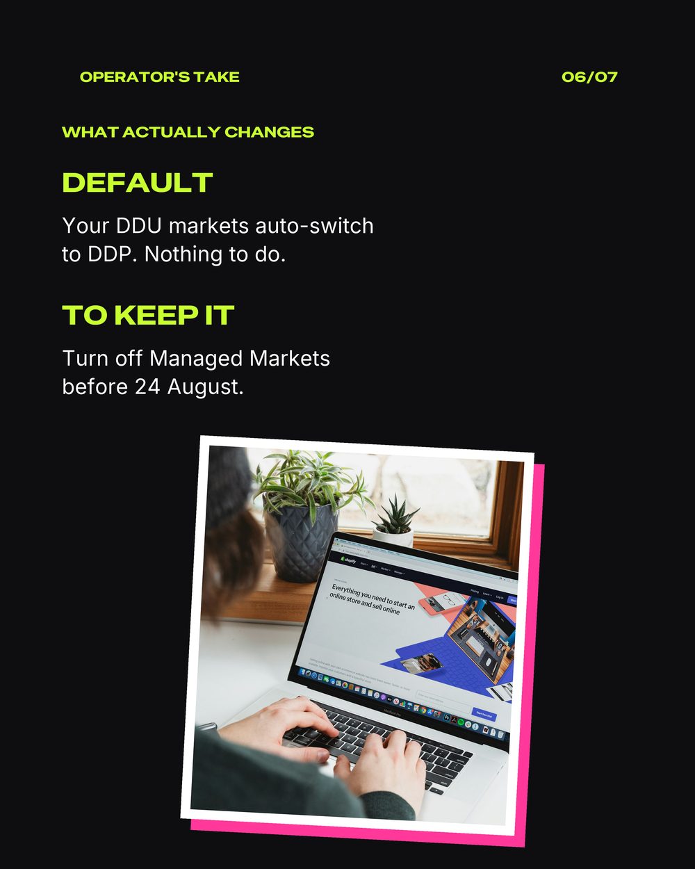 What actually changes: default auto-switch, or turn off Managed Markets before 24 August