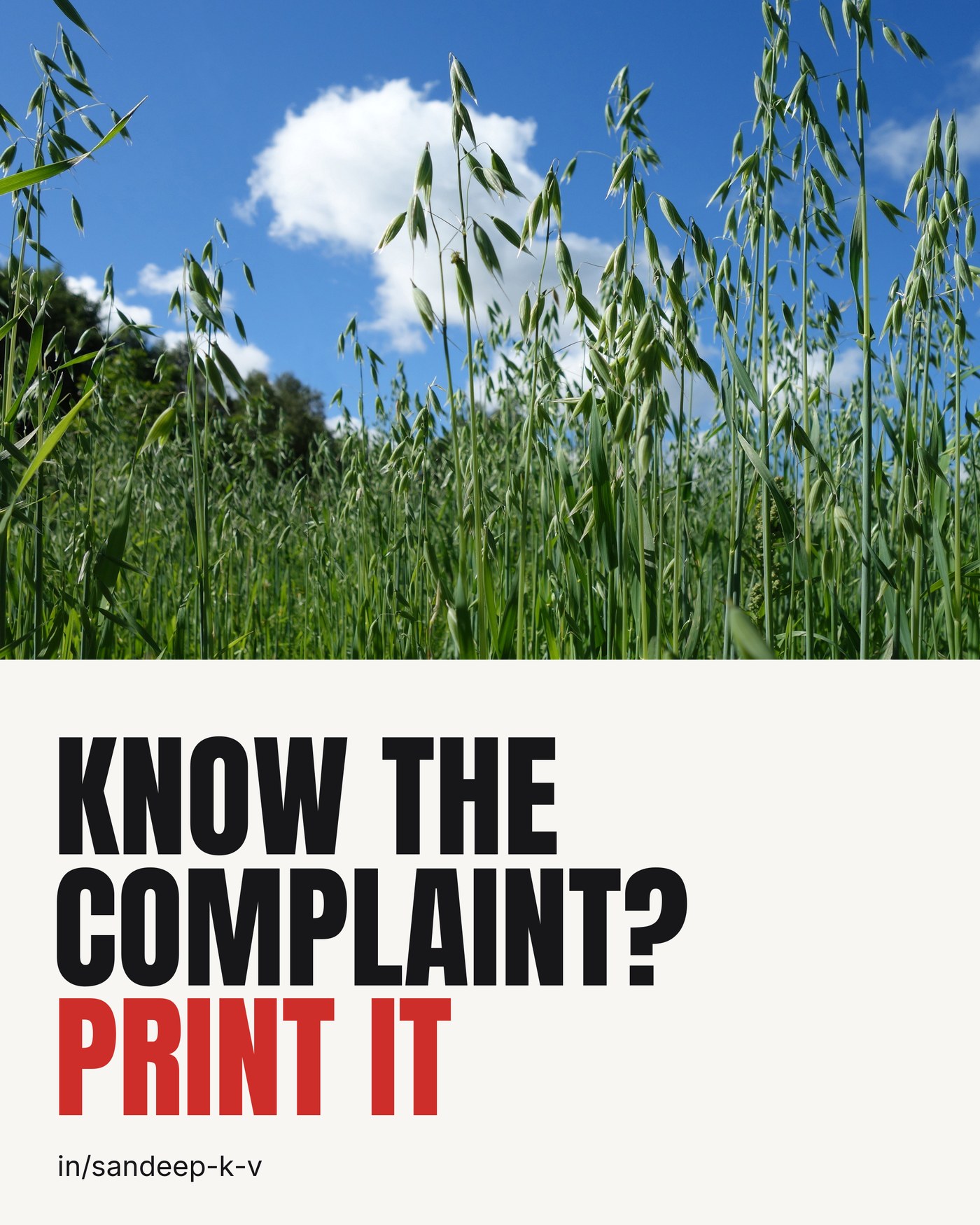 Know the complaint? Print it
