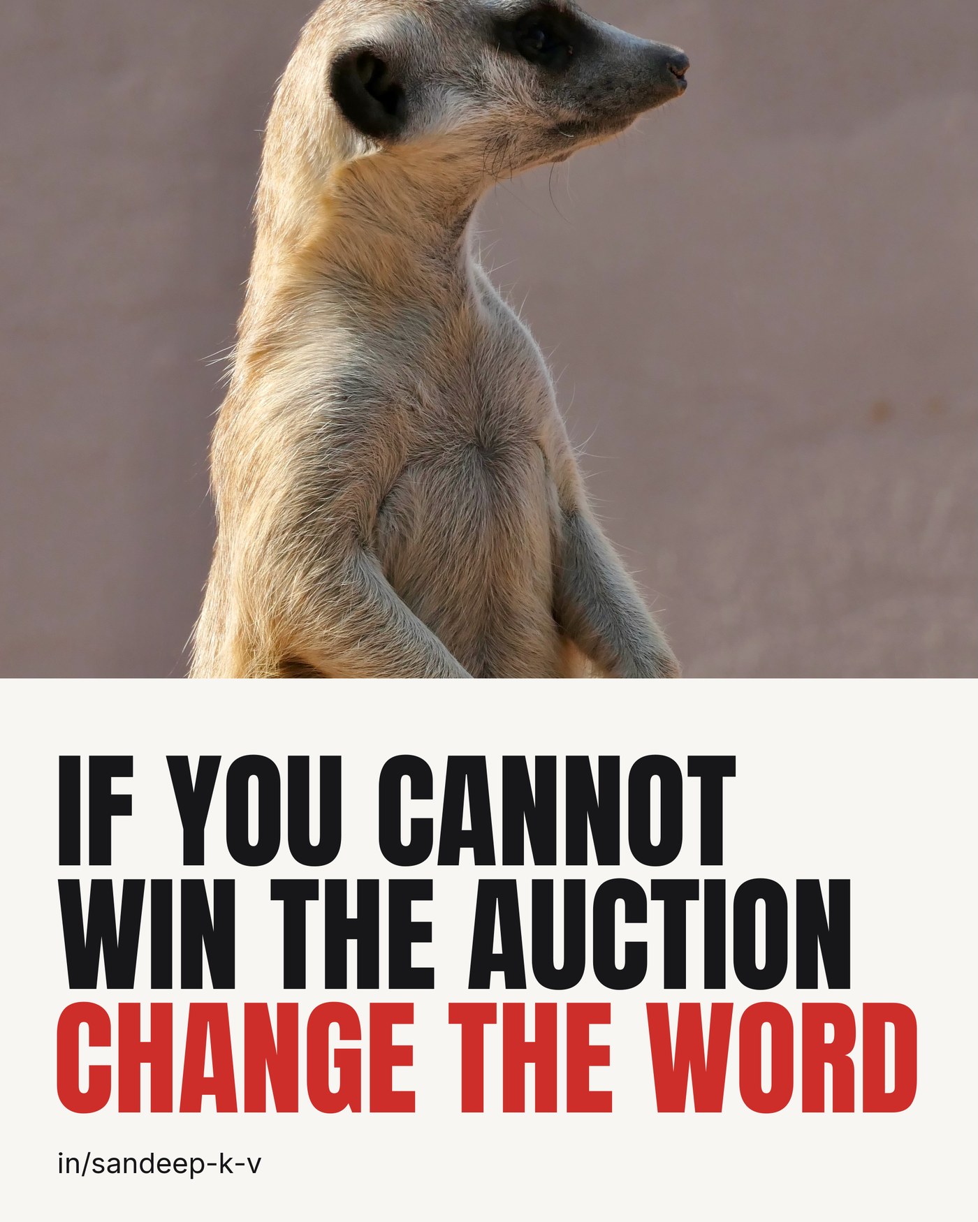 If you cannot win the auction, change the word
