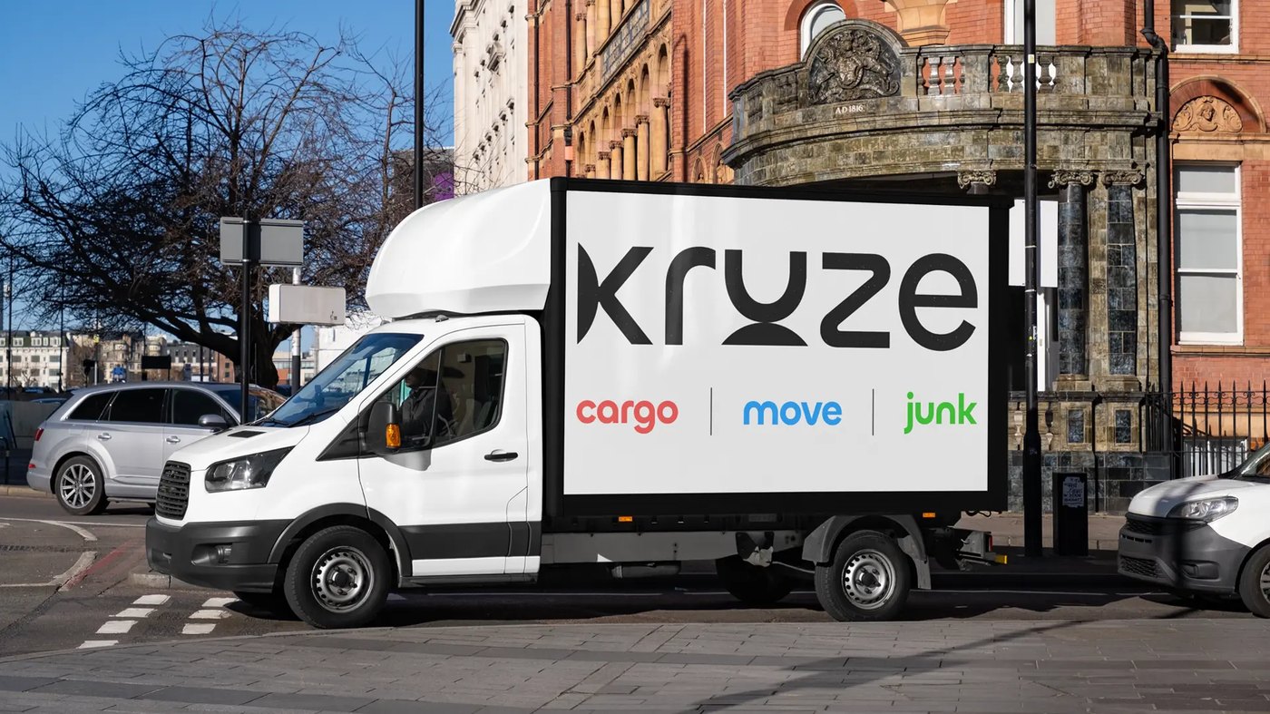 A Kruze branded van on the street in Leeds