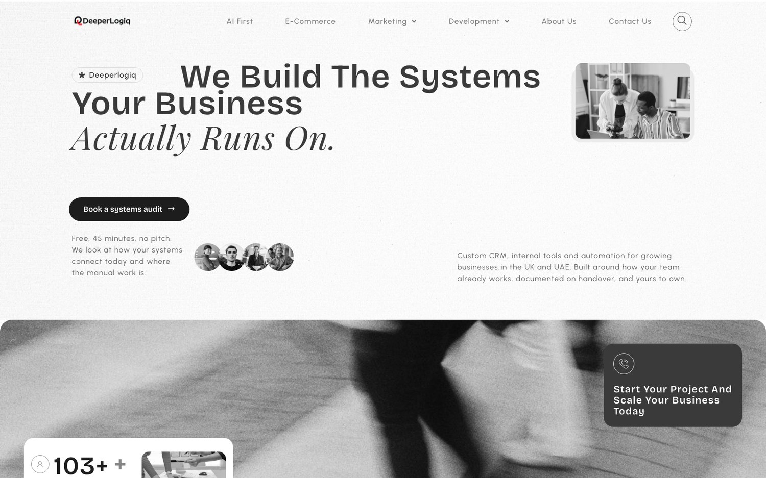 The DEEPER LOGIQ website homepage